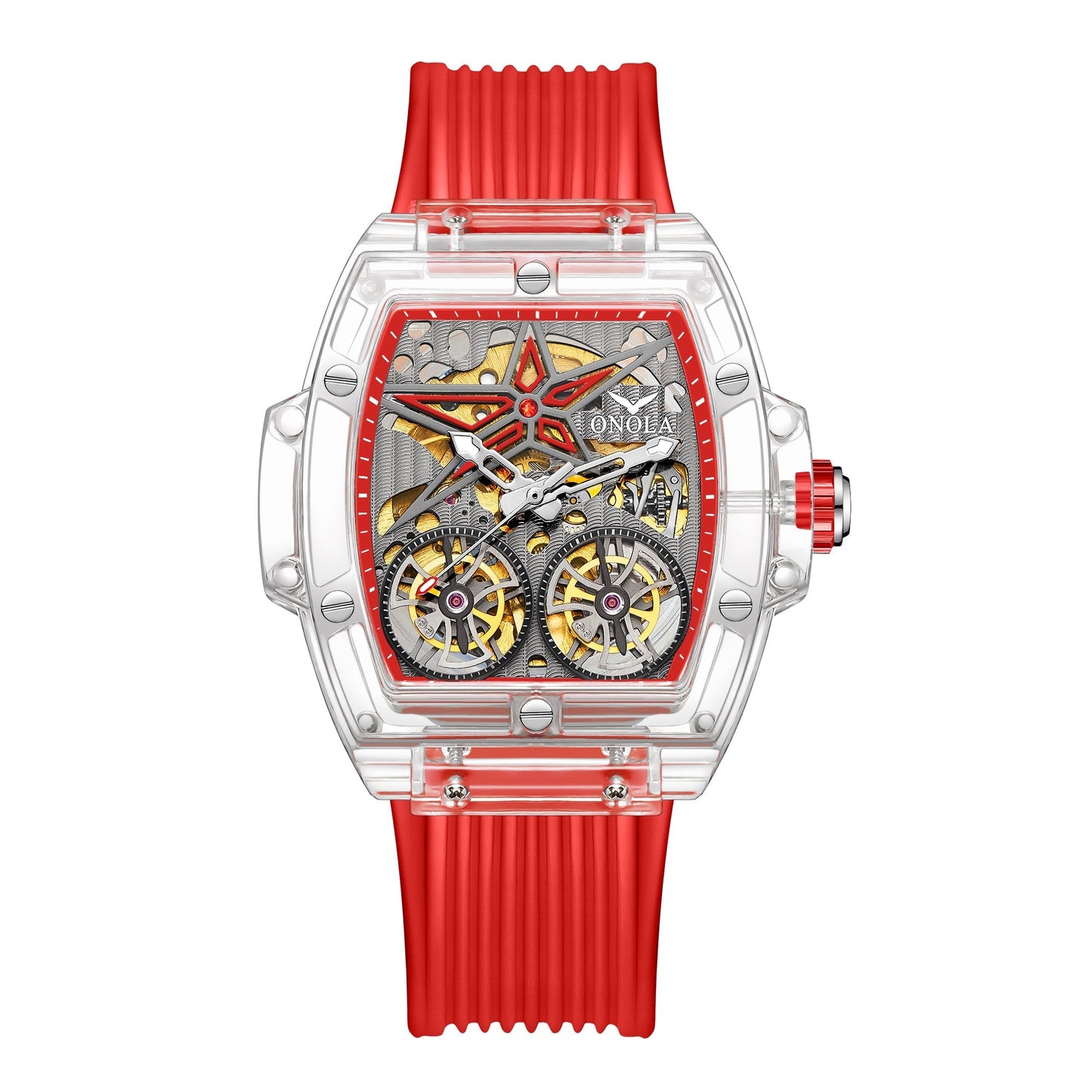 Watch Double Tourbillon Transparent Automatic 30M Waterproof